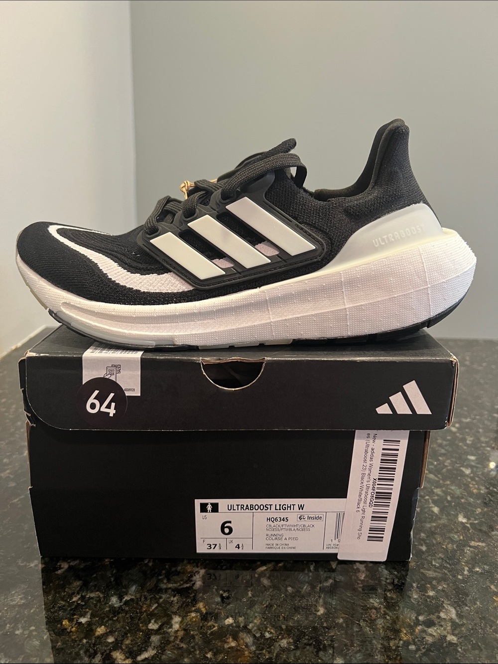 adidas Ultraboost Light Women’s Sneaker - Black & White 6W